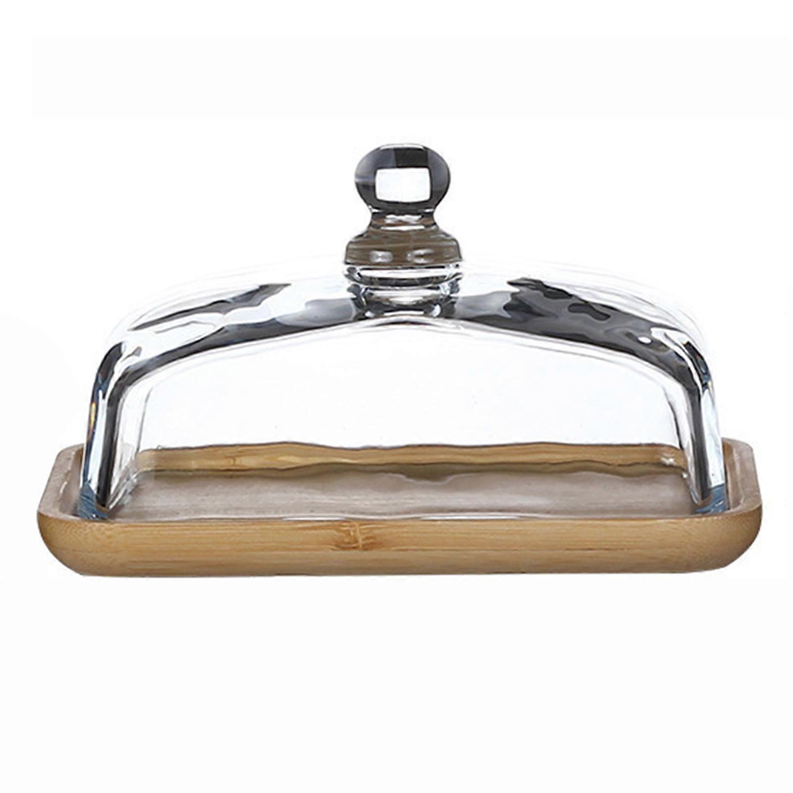 Sturdy Bamboo Cake Stand with Clear Lid