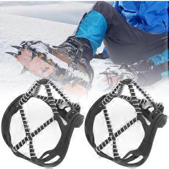 1Pair Snow Spring Spike, 38-45 Size Snow Walk Traction Cleats Portable Anti Slip Boot Stretch Footwear with Removable Over Foot Strap for Mountaineeri
