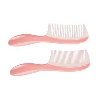 2pcs Wide and Fine Tooth Hair Comb with Ergonomic Grip for All Hair Types Salon Use Pink