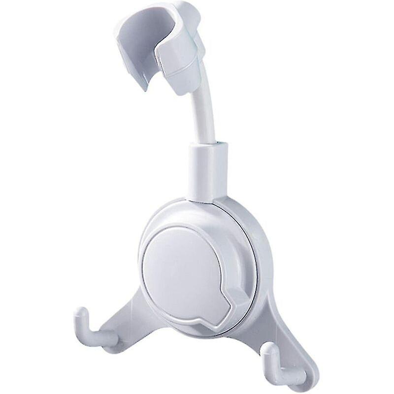 Suction Cup Adjustable Shower Head Holder - Removable Universal Wall Mount Holder With 2 Hooks - Waterproof Shower Head Holder (2 Pcs)