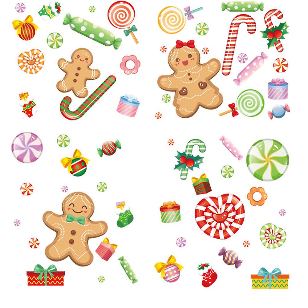Christmas Gingerbread Man Candy Window Stickers High-quality Material Decorative Stickers
