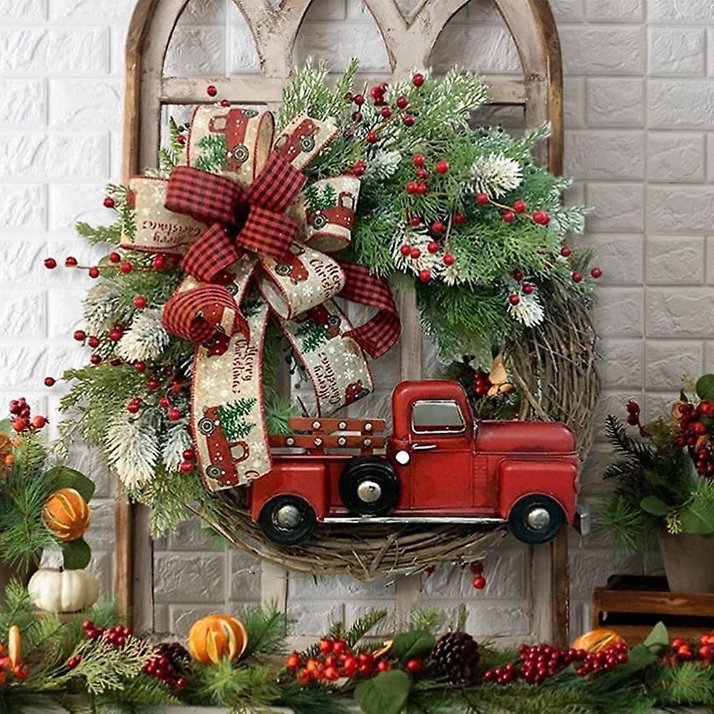 Christmas Wreath Artificial Plant Rattan Circle