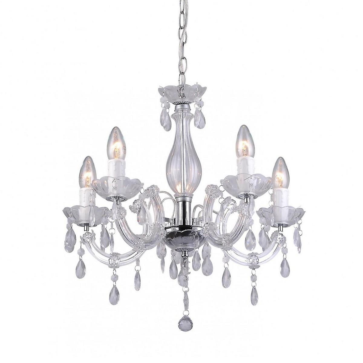Magnolia Multi Arm Chandelier, Transparent, 5x E14