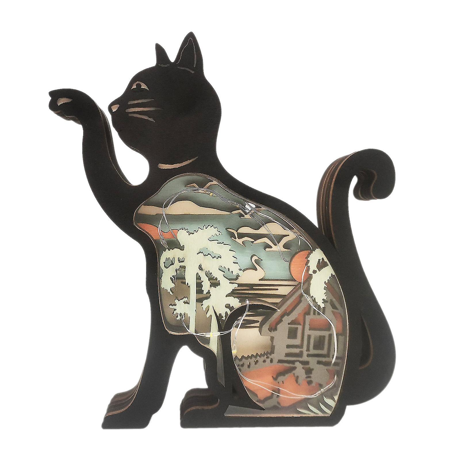 Trä Djurfigurer Träprydnad 3d Kanin Heminredning Påskhare Carving Pendat