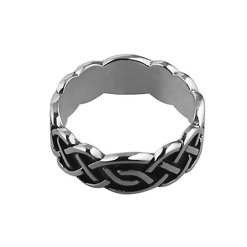 Silver oxidized 8mm Celtic Wedding Ring Size U