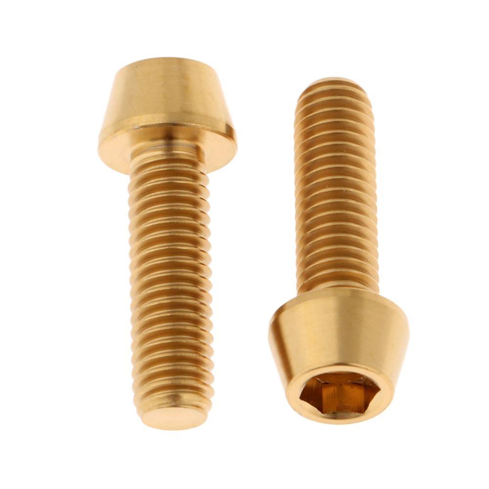 2x M6 Titanium Ti Screw Fairing Cone Hex Conical Head Golden M6x18mm