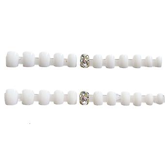 Gentle Sparkling Rhinestones White False Manicure With Harmless And Smooth Edge Nails For Fingernail Diy Decoration