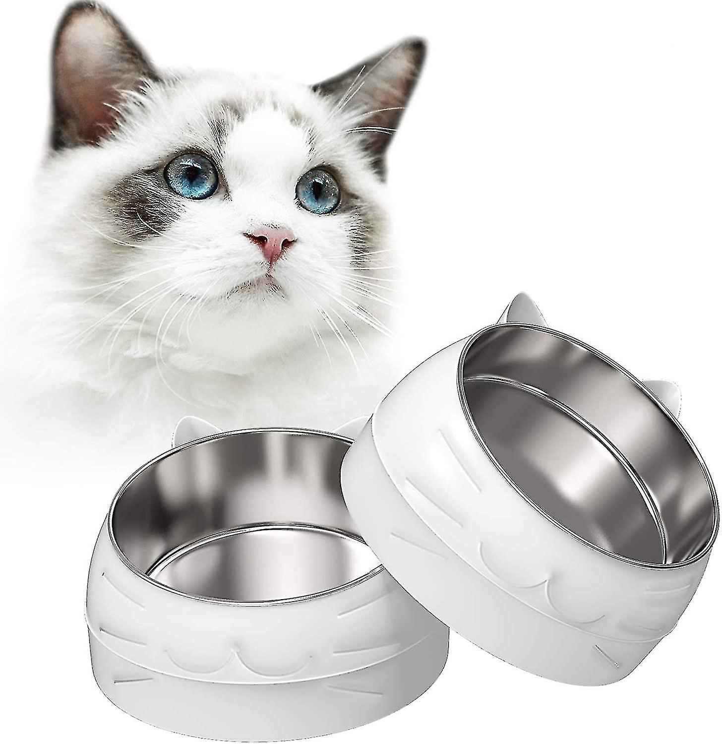 2 Stück Katzennäpfe 15 Tilt Katzenfutternapf Katzenwassernapf Edelstahlnapf Multifunktionskatze 