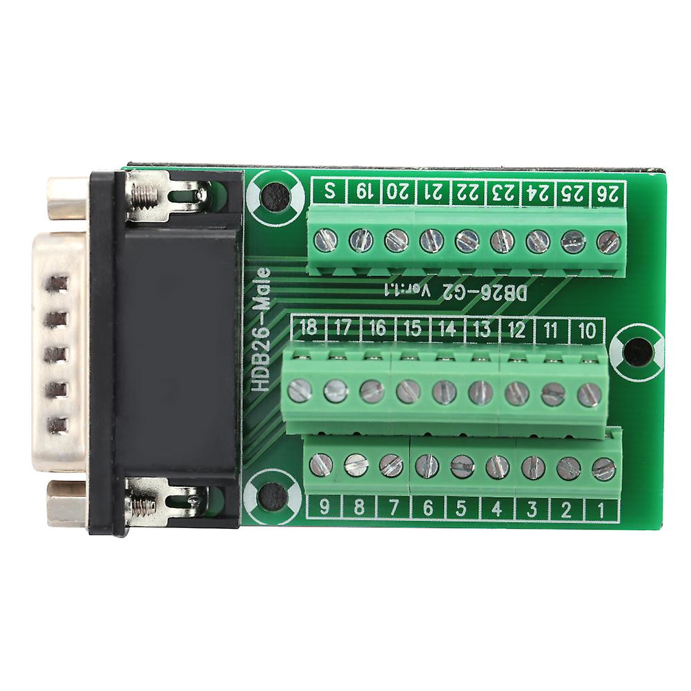26 Pin DB26 D-SUB Male Adapter to PCB Terminal Signals Module Breakout Board Connector with Insulating Mat, 2.7x1.6x0.8in TAM4M
