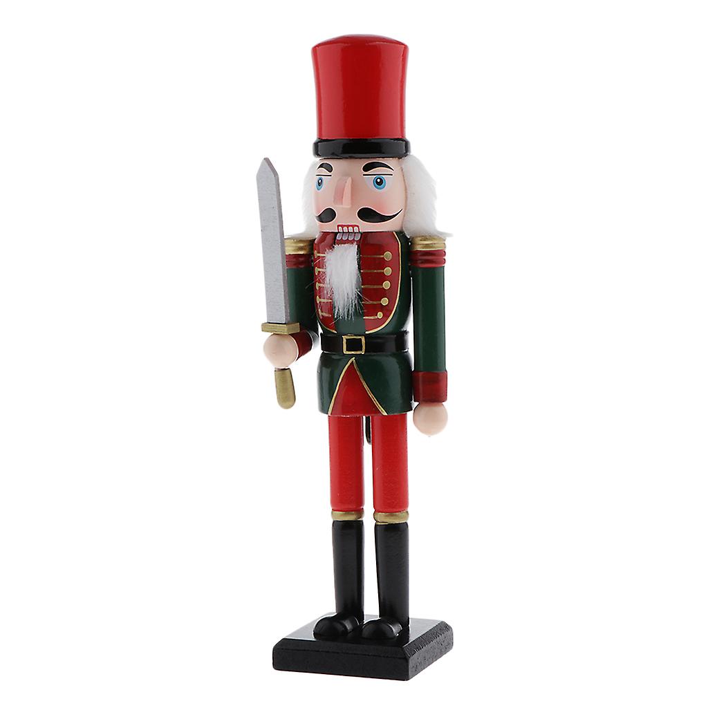 30cm Holz Nussknacker Soldat Figuren Modell Puppe Puppe SB58350 Grün