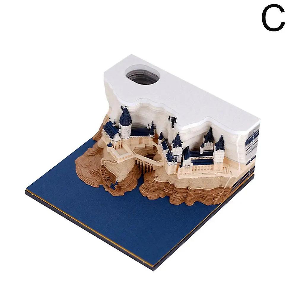 Magic Castle 3d Notepad 2024 Calendar Memo Pad Block Notes Hary Design Note Paper Stationery Accessories Novelty Gift With Light