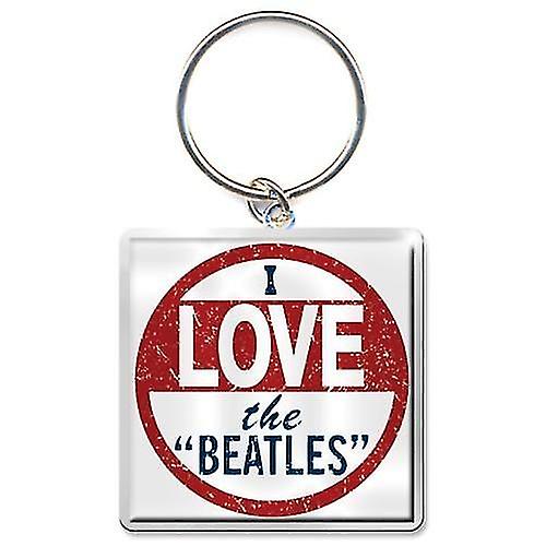 The Beatles I Love Photo Print Keyring
