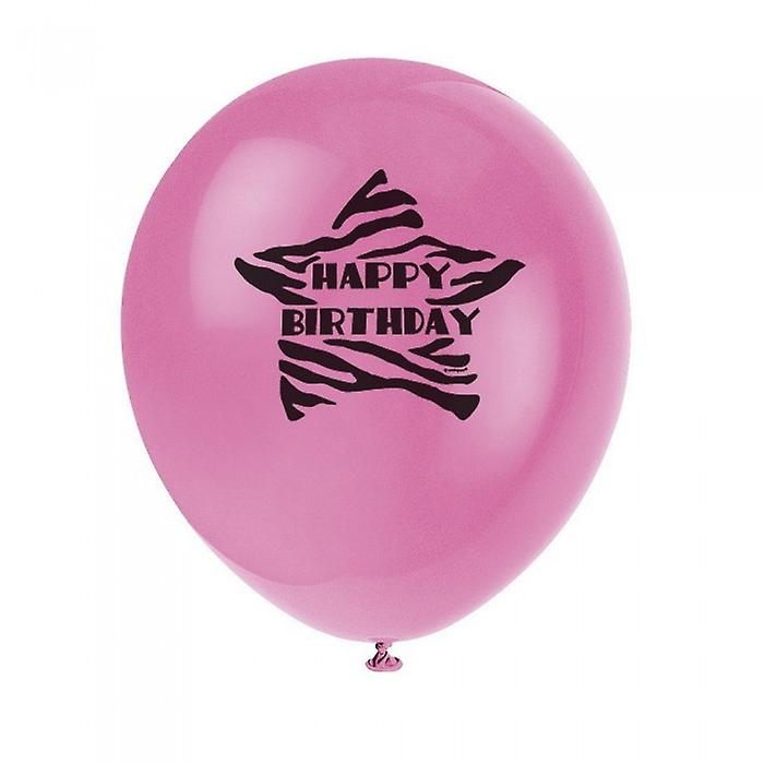 Unique Party Latex Zebra Print Birthday Balloon (Pack of 8)