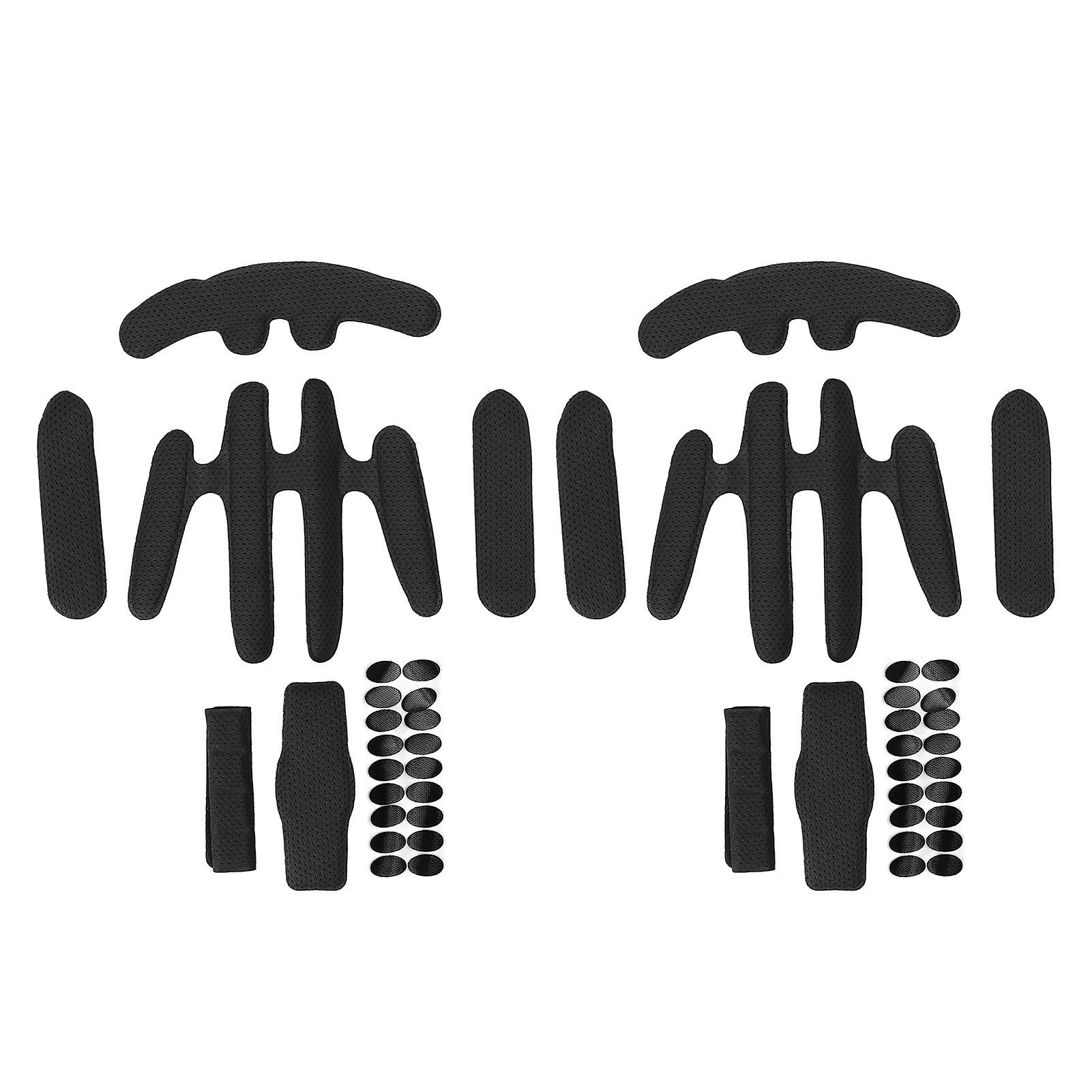 2 Pack Hot Press Foam Helmet Pads with Hook and Loop for Electric Bike, Black, One Size