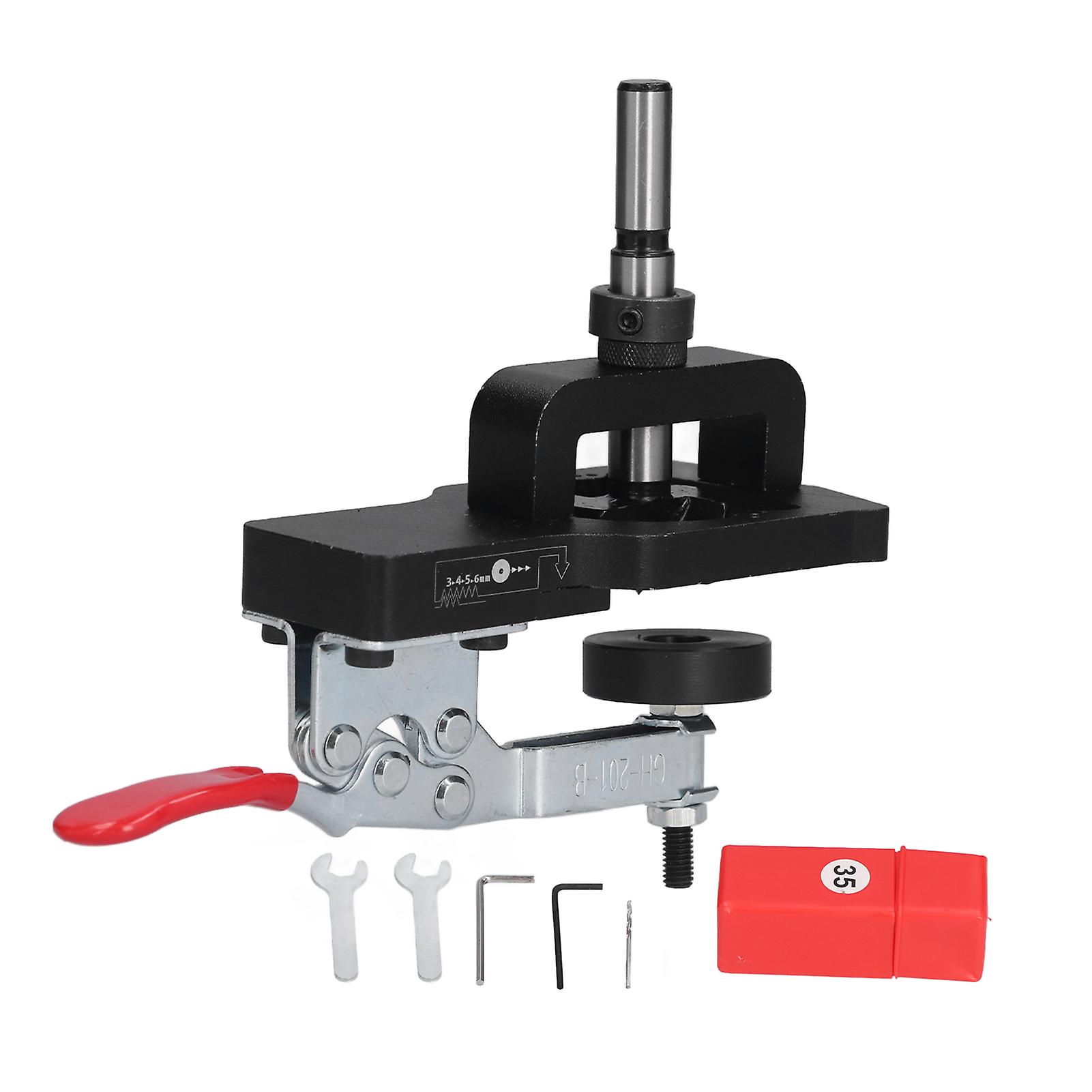 Hole Drilling Guide, 8 Pcs Hinge Template, 35mm Hole Drilling Guide, Twist Drill Bit Reamer Set for Woodworking, Home Use