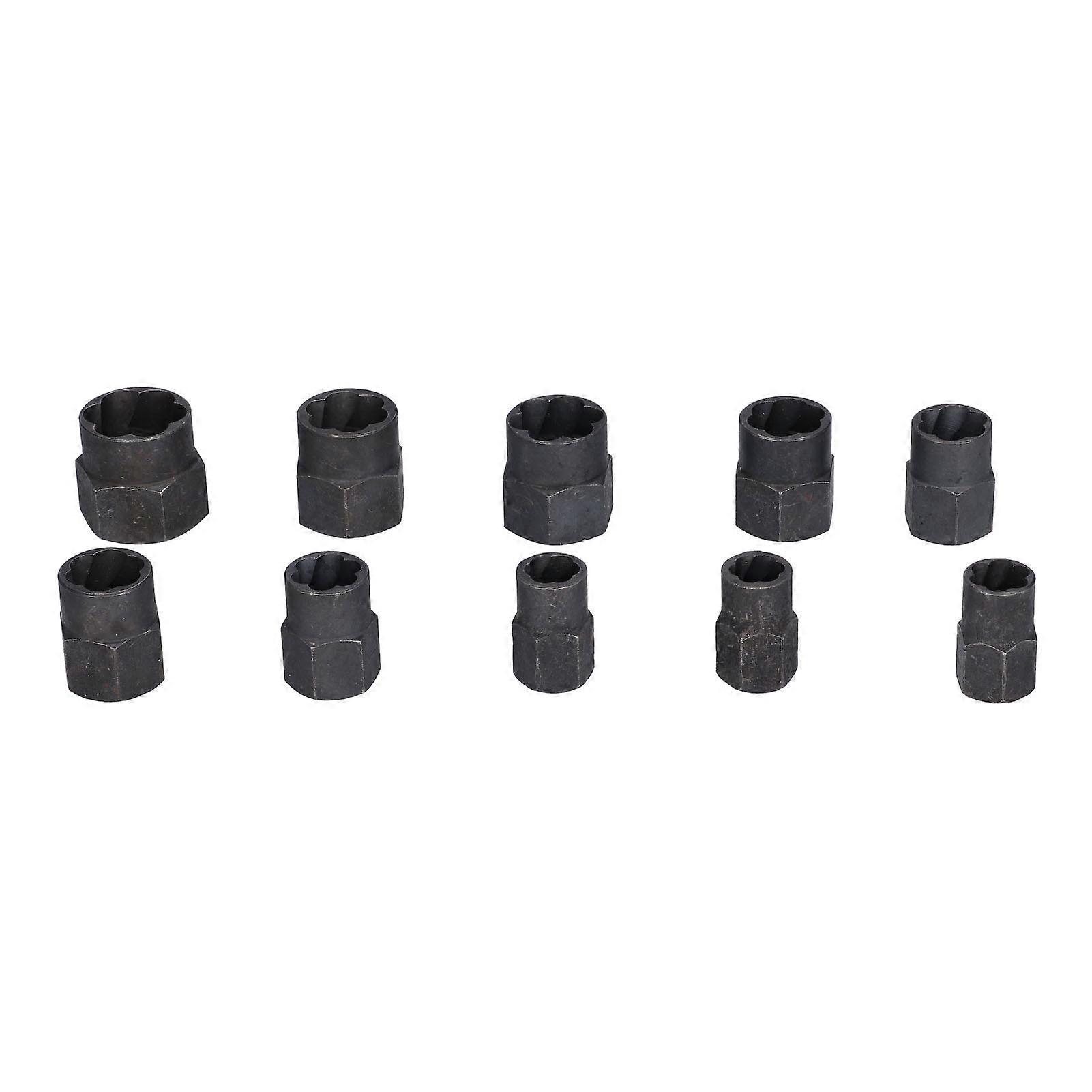 Qukaim Hex Nut Extractor 10Pcs Broken Nut Extractor Set, Hex Nut Remover and Disassembling Tool for Industrial Repairs, Heavy-Duty, Suitable for