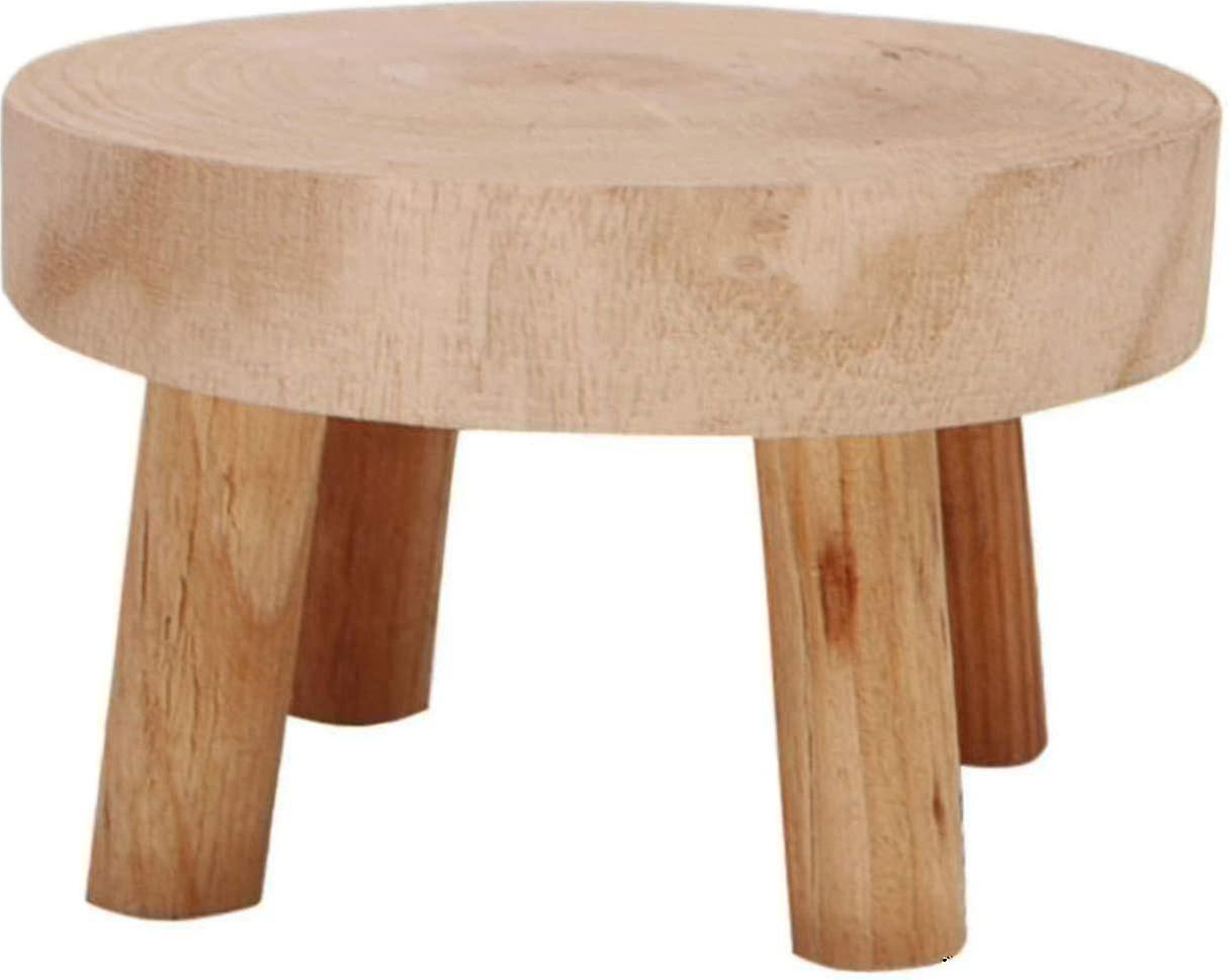 كرسي خشبي طبيعي دائري صغير ، كرسي بستنة ، - 3.5 "-yuyu