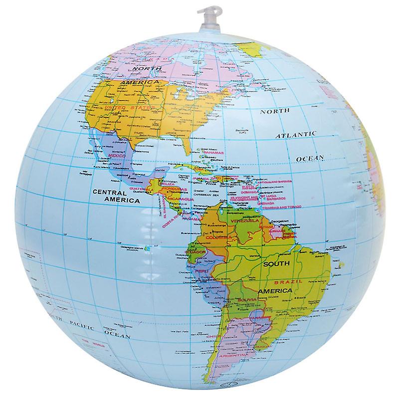 2 Pcs 16 Inch Earth Globe World Globe Inflatable Geography World Map Water Ball Inflatable for Garden Beach Pool Science Geography Education