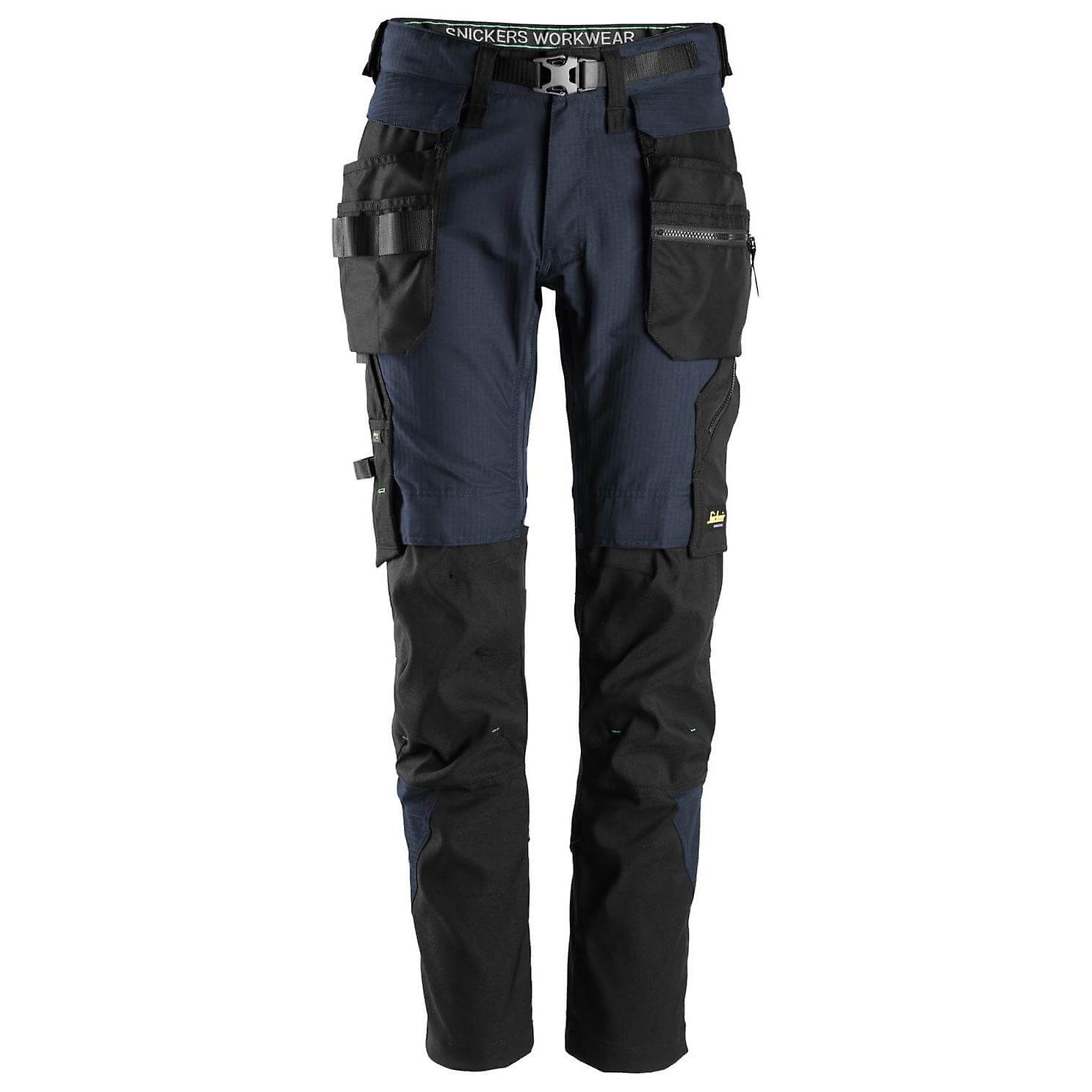 Snickers 6972 Slim Fit Ripstop Work Trousers With Detachable Holster Pockets Navy Black