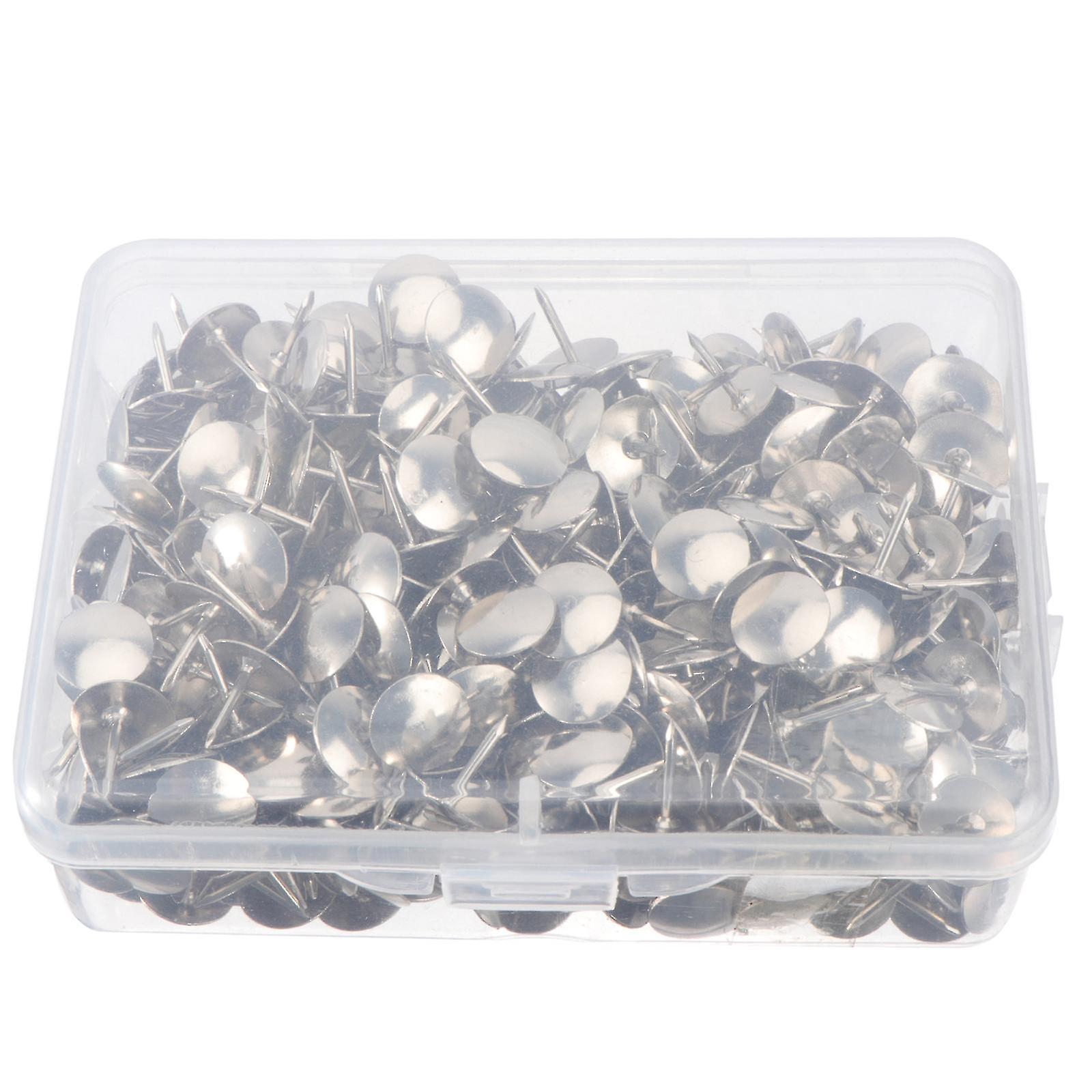 500pcs Thumb Tacks Round Head Nickel Plated Map Push Pin For Cork Bulletin Board
