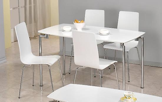 Lingham Rectangular White Chrome Set