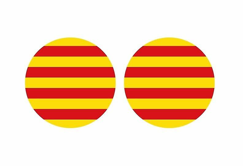 2x stick sticker round cocarde Catalan flag catalan catalog