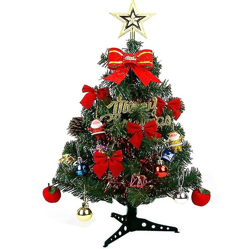 Mini Christmas Tree with Ornaments, Tabletop Artificial Holiday Tree Decor with Operated Christmas H