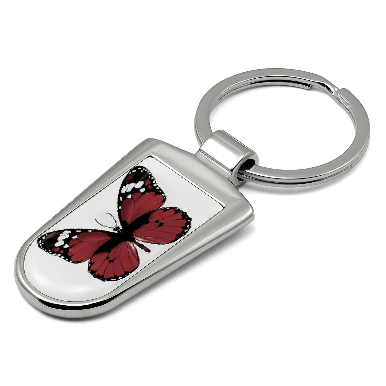 Butterfly Print Key Ring - Red KRG-50.25