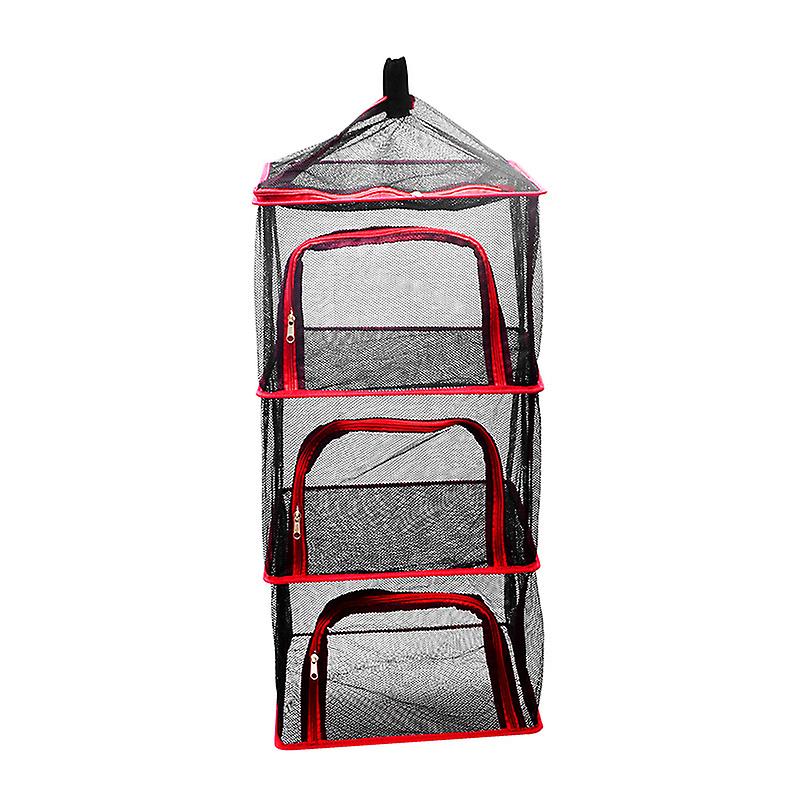 Drying Rack Net 4 Layer Herb Dryer Black Mesh Hanging Dryer Rack With Zipper