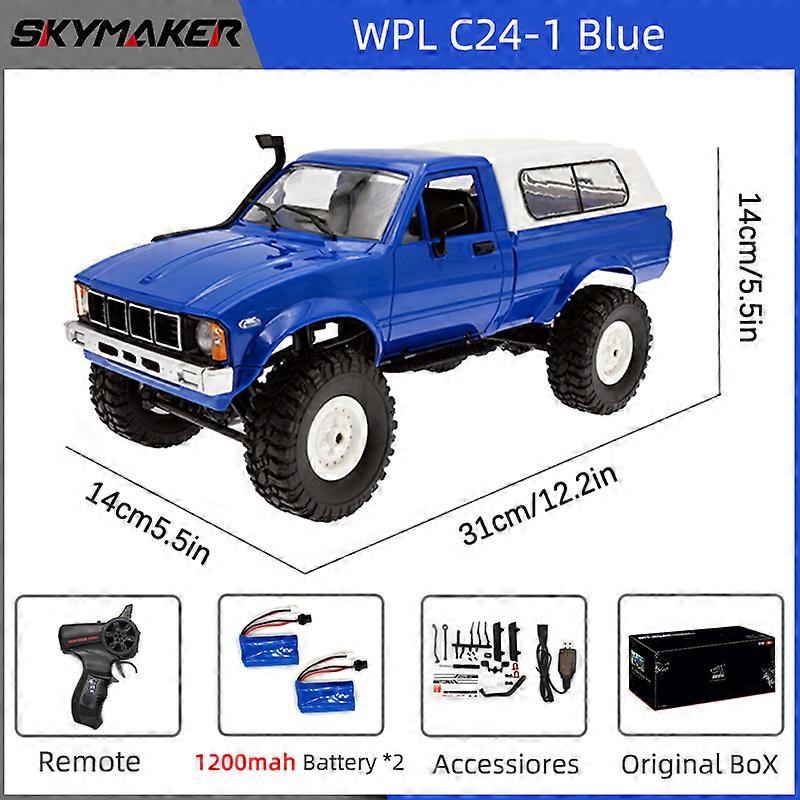むらさき/C24-1/C22-3/A1292-7/ WPL C24-1 Full Scale RC Car 1:16 2.4G 4WD Rock Crawler Electric