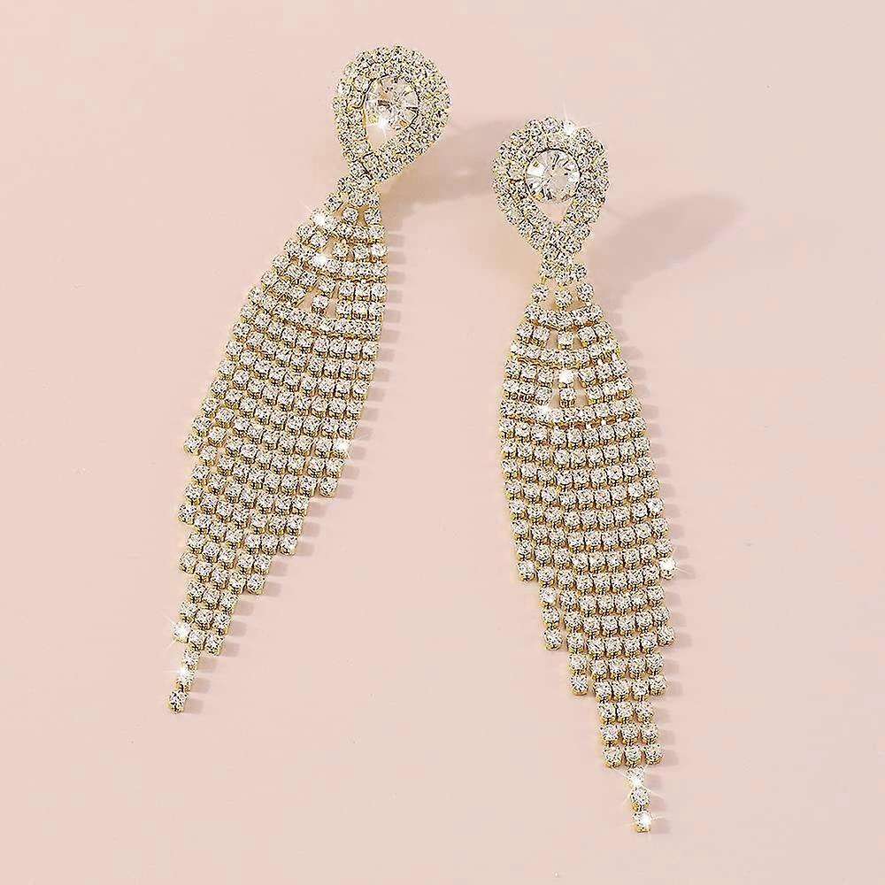 Gold Dangle Black Dangle Earrings Forever 21 Crystal Rhinestone