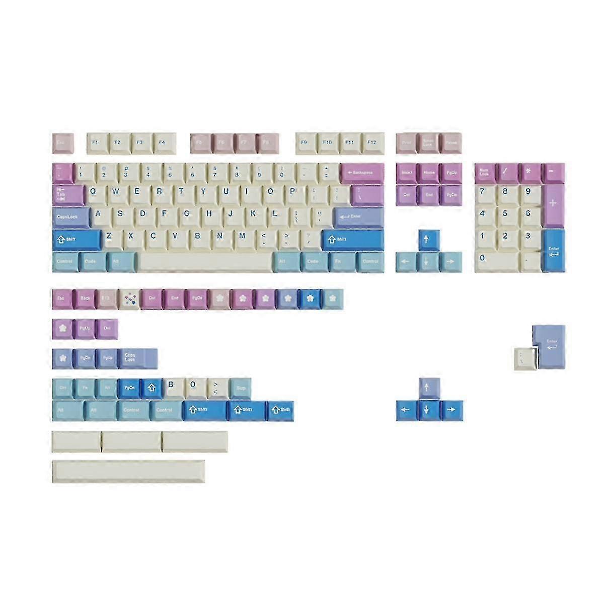 150 Keys Keycaps PBT Material Keyboard Keycaps Cherry Profile Sublimation Keycap for Most Mechanica