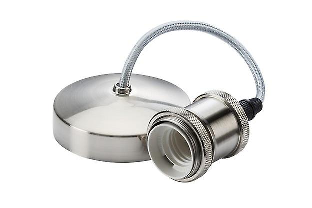 6" E27 Vintage Pendant Set - Brushed Chrome