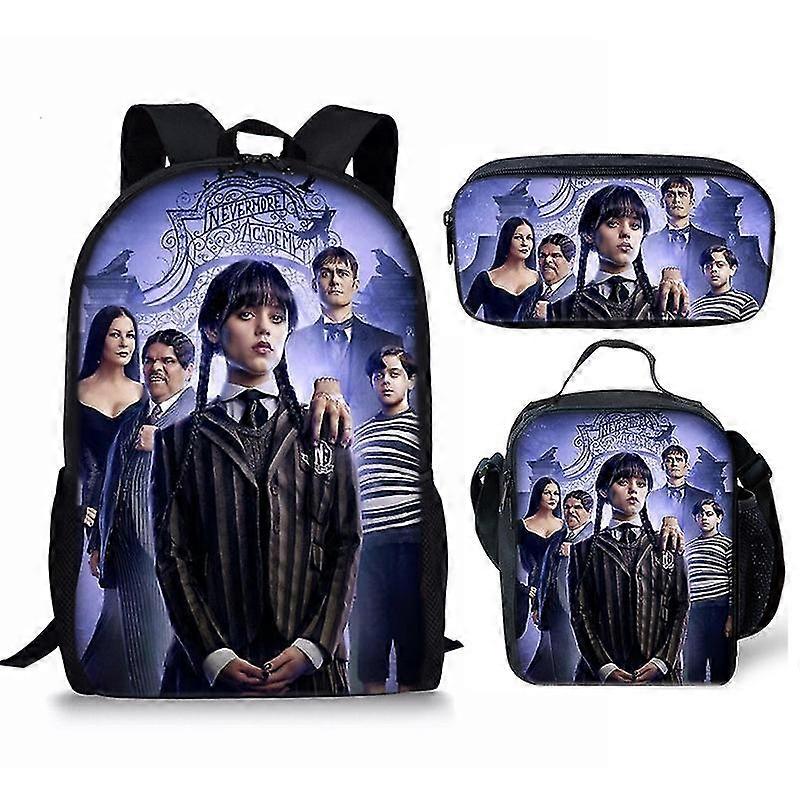 2023水曜日アダムスプリントランドセル子供用バックパックまたはランチバッグまたはペンバッグまたはキッズギフト用のスリーピースセット