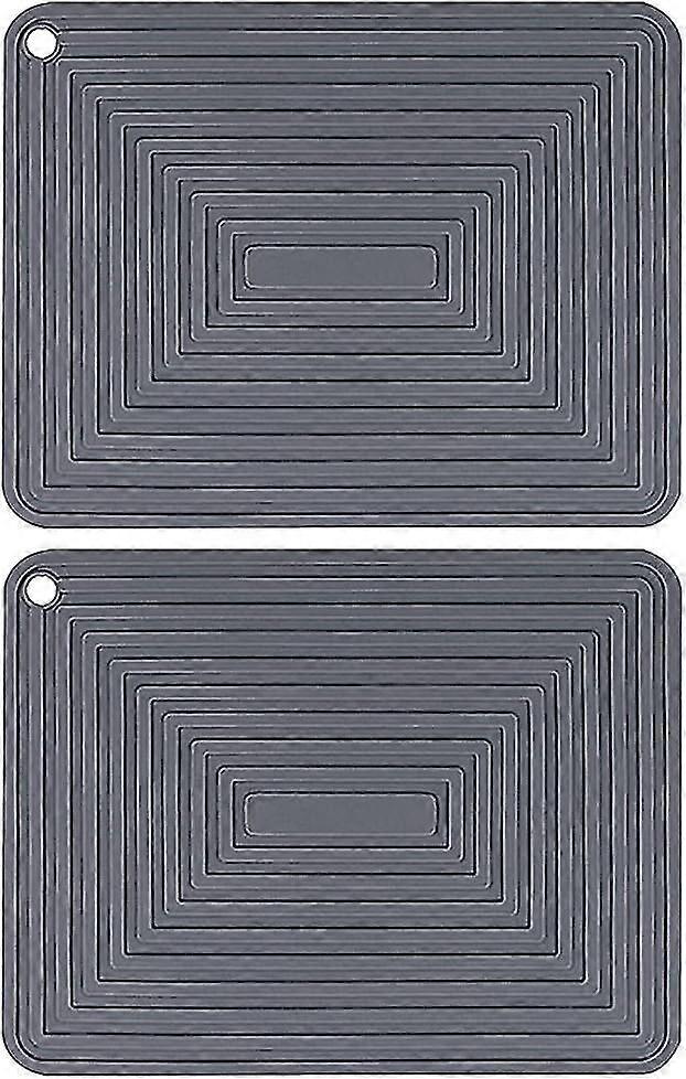 2 Pack Heat Resistant Wave Pattern Silicone Thick Square Drying Mats