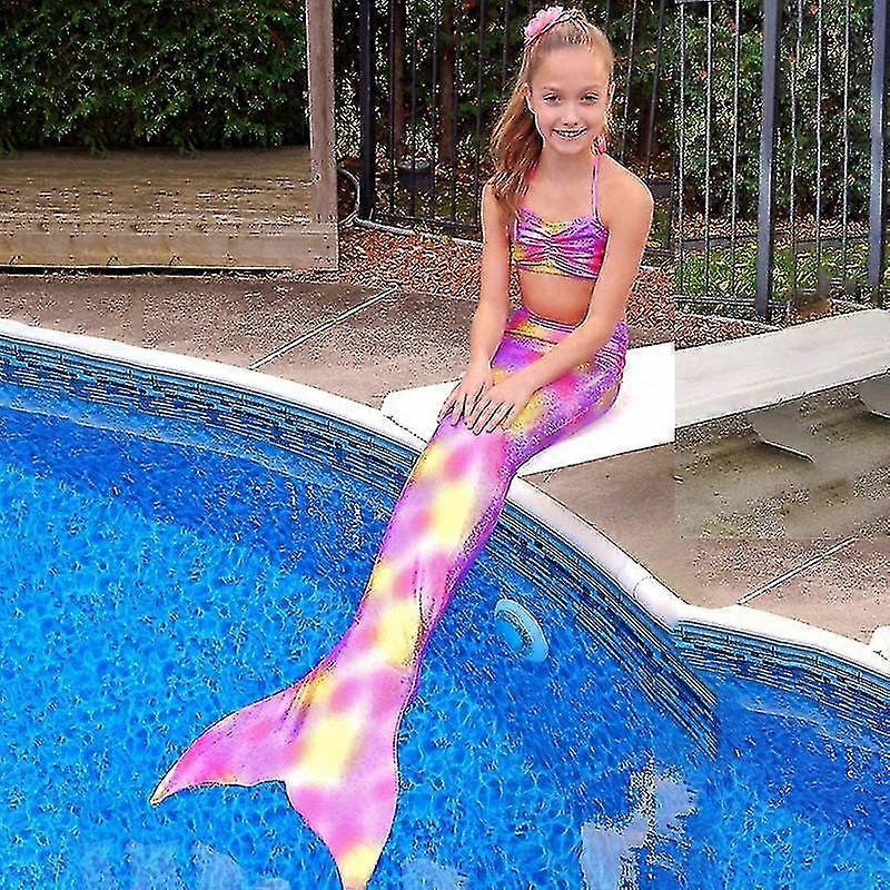 Enfants Fille Sirène Queue Bikini Set Beachwear Maillot de bain Maillot de bain Maillot de bain