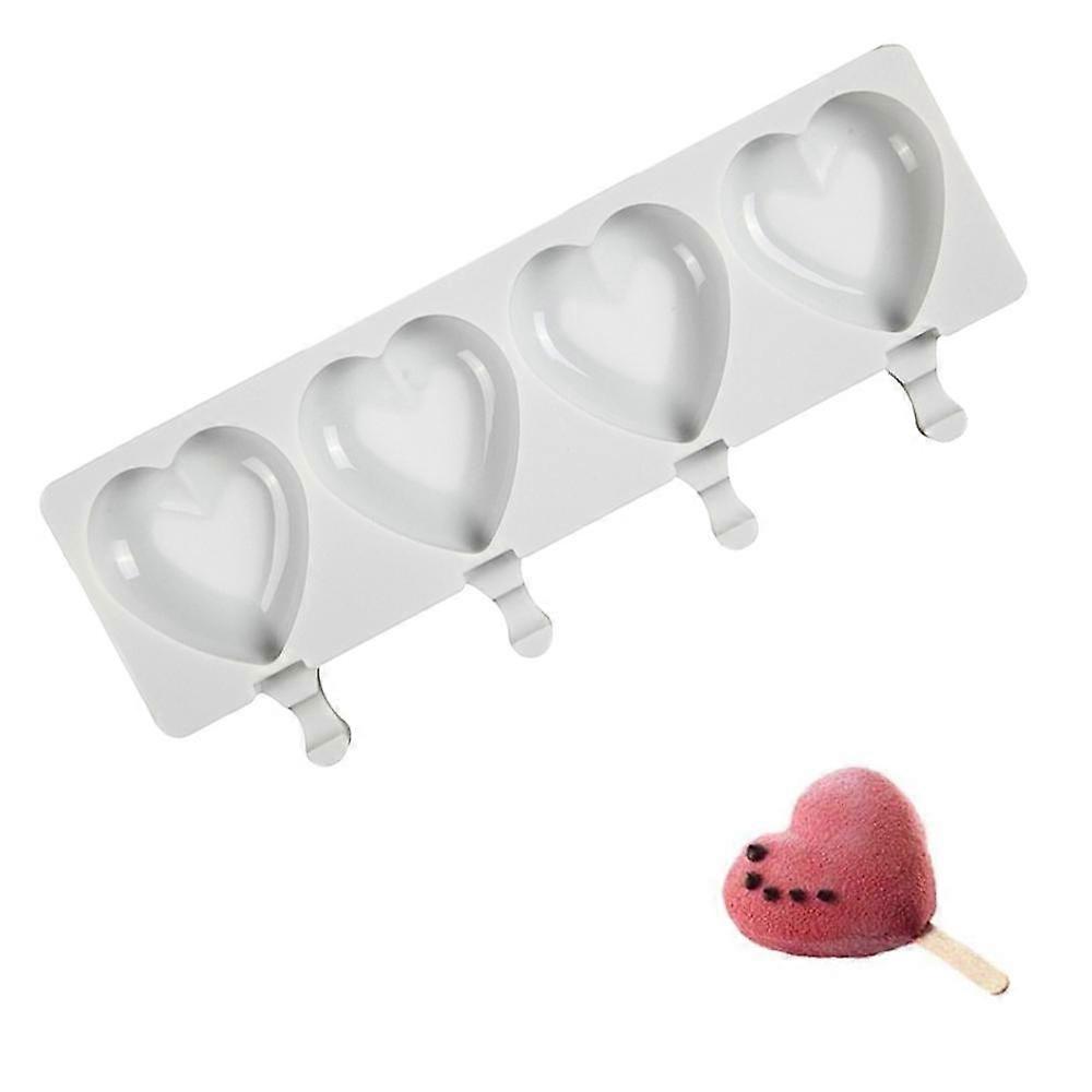 4 Grids Cute Heart ShapedIce Cream Mold Maker Making Tool DIY Accessories