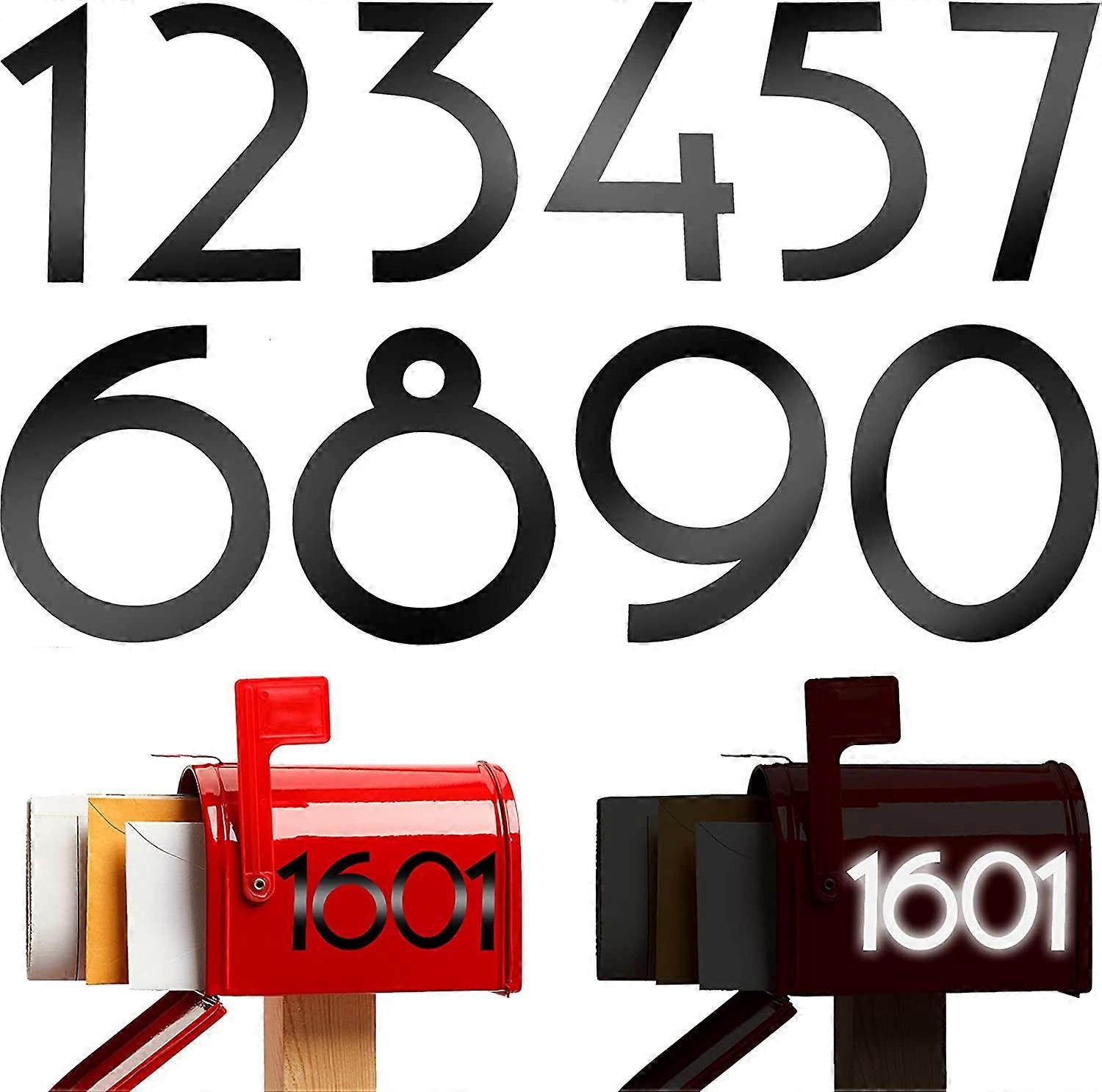 60 Pieces/6sets Mailbox Numbers Sticker Reflective Self Adhesive Vinyl Waterproof 0-9 Number DIY Decorations for Mailbox Sign Door Car Business A