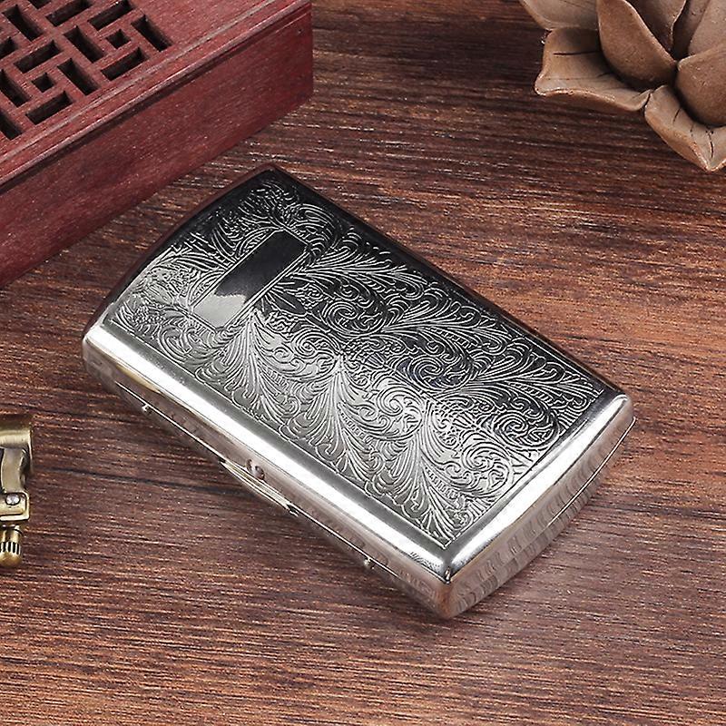 Suncha Cigarette Box 12 Pcs Chrome-Plated Portable Cigarette Box Creative Rich Flower Men's Cigarette Set Metal Cigarette Box Gift