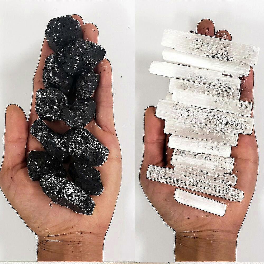 250g Natural Black Tourmaline And Selenite Sticks Bulk Combo Bulk Crystals Rough Stones Mineral