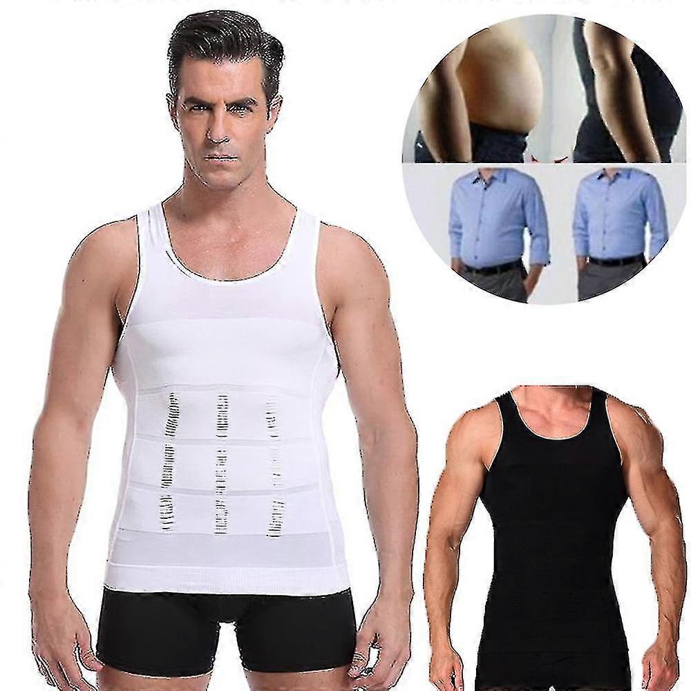 men compression shirt slimming body shaper vest tummy control shapewear abdomen undershirt