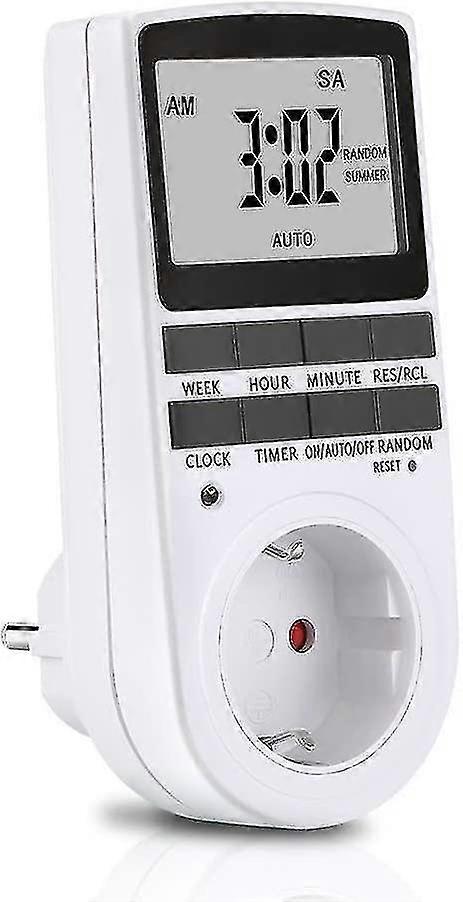 1 X Digital Timer Clock Timer Socket Digital Socket With Large Lcd Display And 10 X Programmable Programs And Random Anti-theft Digital Timer Tw