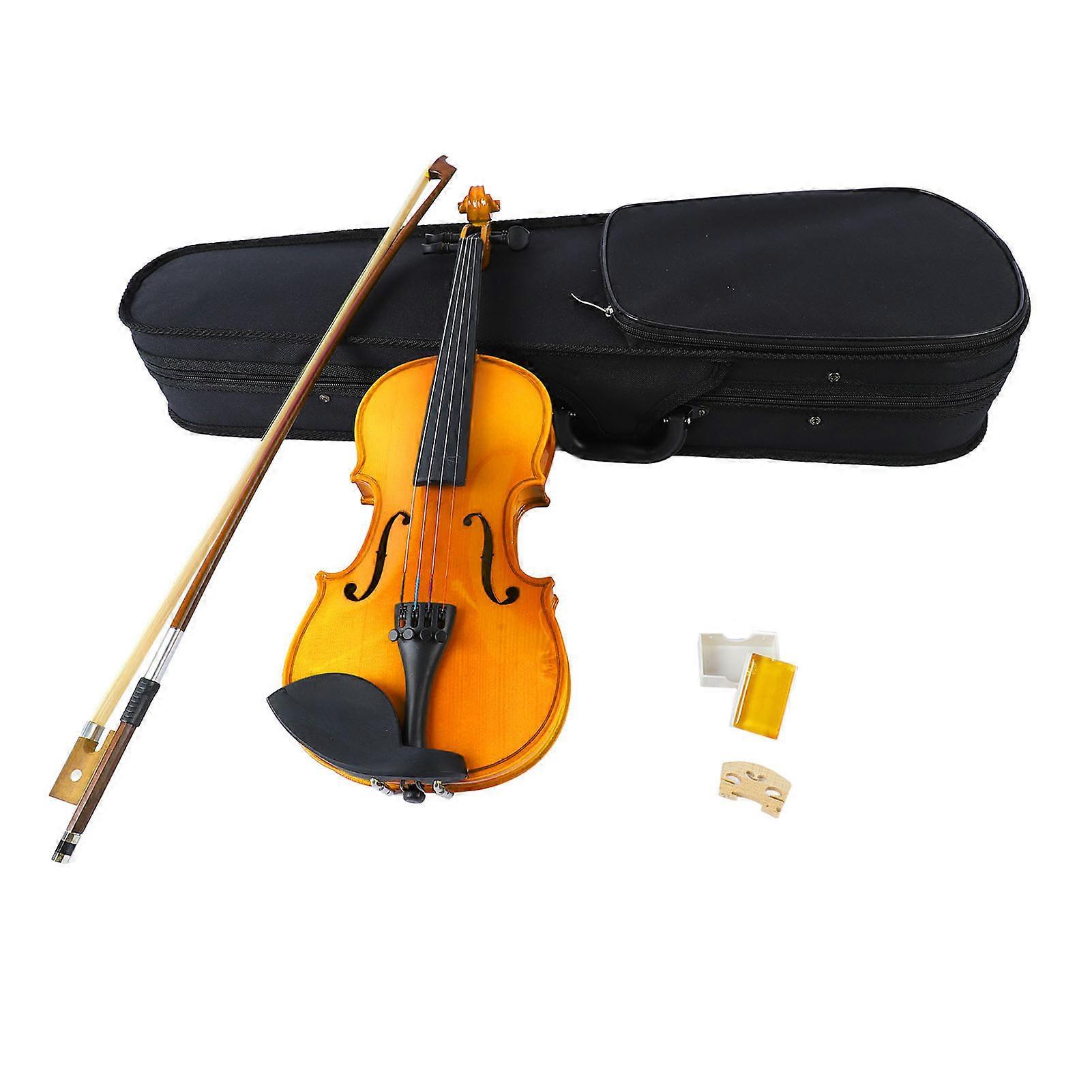 Violin 4/4 Wood Violin Beginner Adult Violin Instrument Set Kit for Practice Performance