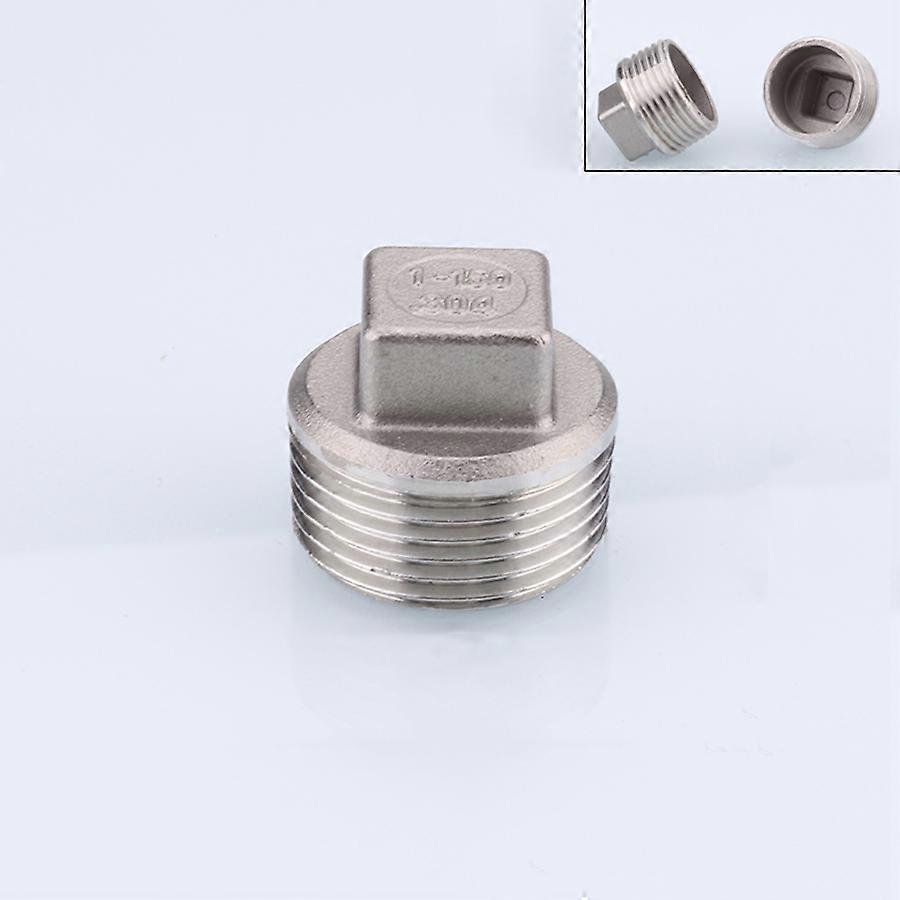 304 Stainless Steel Square Head Plug 1/8 1/4 3/8 1/2 3/4 1- 2 Female/Male Thread Hexagon Plug / Cap Tube Plug Pipe Fittings