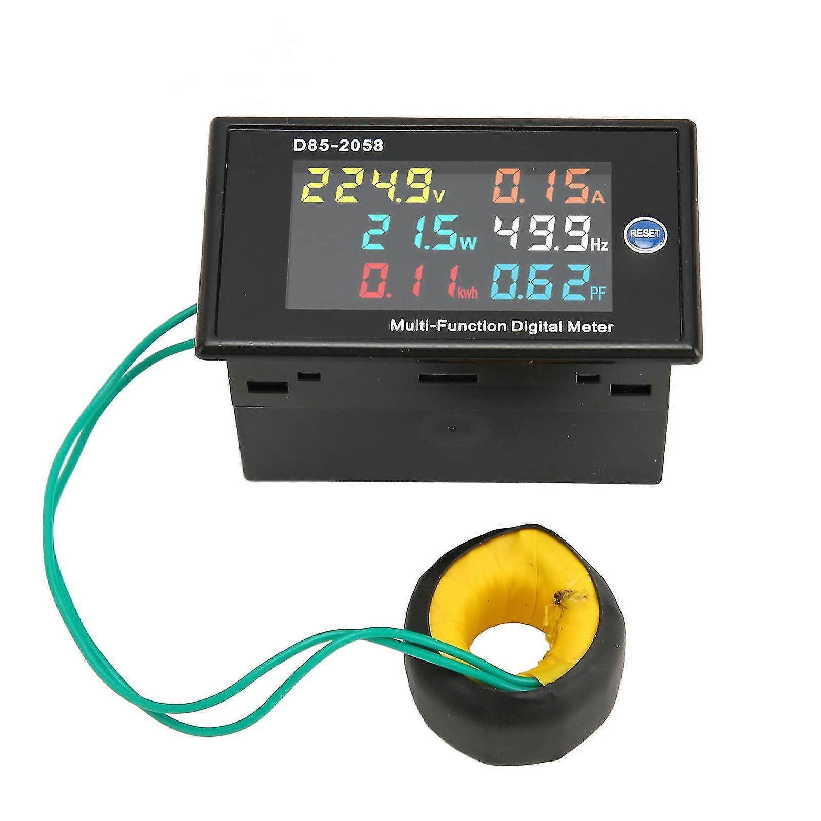 AC Meter Single Phase LCD Digital AC Panel Meter Voltage Current Frequency Amp Watt Power Monitor AC200?450V 0.00?110.0A-Good quality