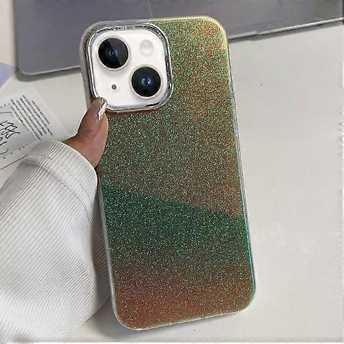 For iPhone 15 Electroplated Frame IMD Glitter Powder Mobile Phone Case