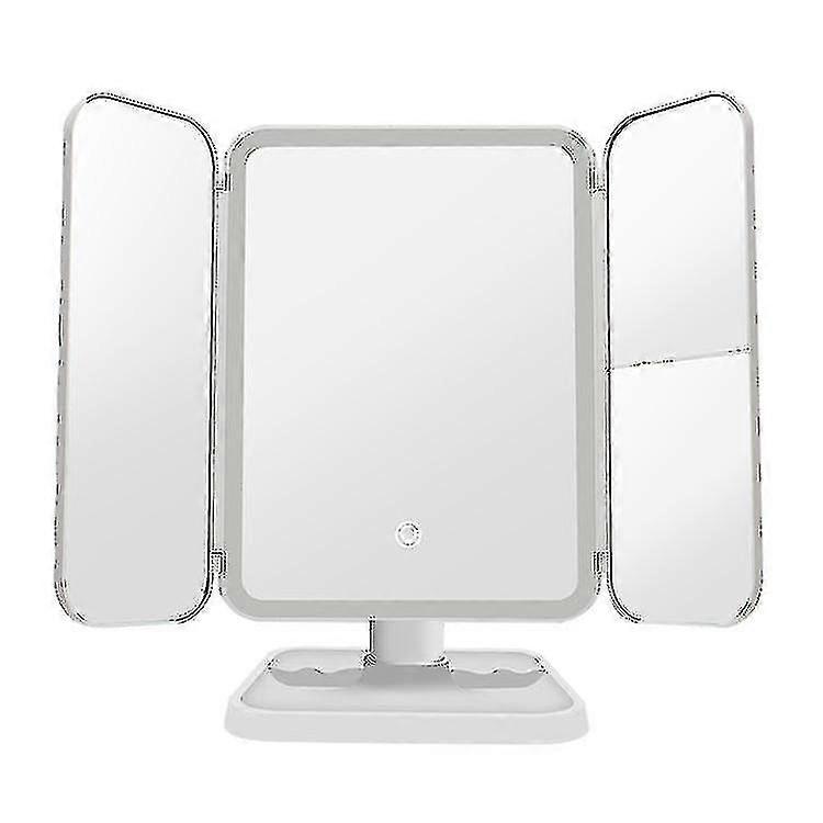 Makeup Mirror Foldable Triple Vanity Mirror With 52 Led Lihgt 3 Color Lighting Touch Control