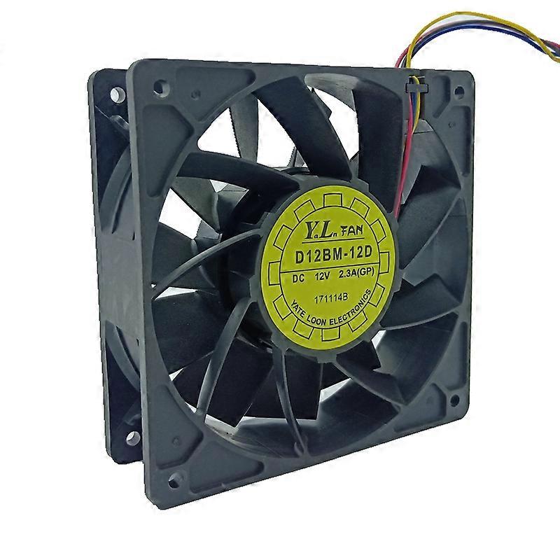 D12BM-12D For YLFan 12038 12V 4-Pin PQM Temperature Control Cooling Fan 12cm Max Airflow Rate Fan 2.3A