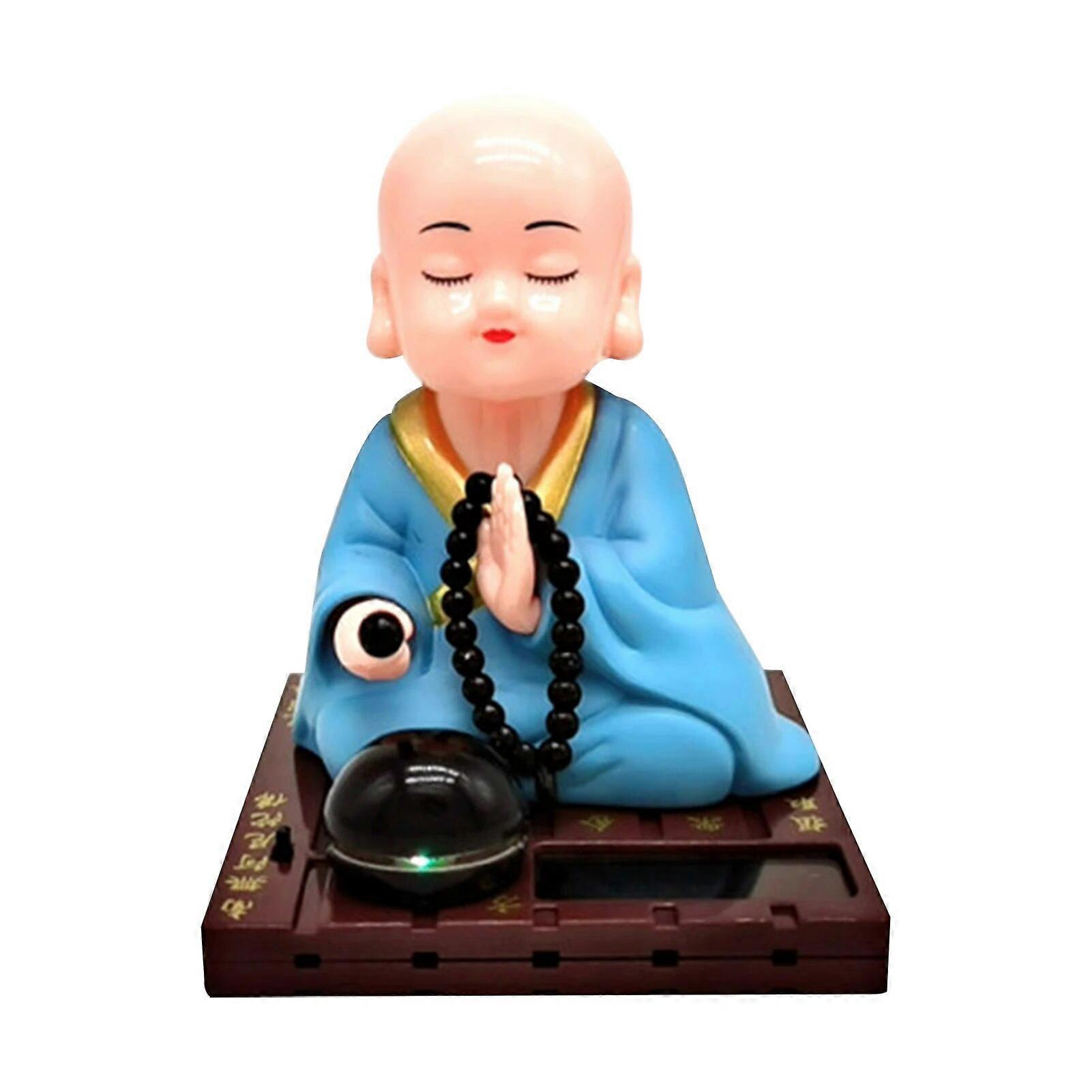 Solar Bobblehead Figures Solar-Powered Bobble Shaking Head Dancing Toy Solar Shake Head Monk Bobble Head Figure Car Bobblehead