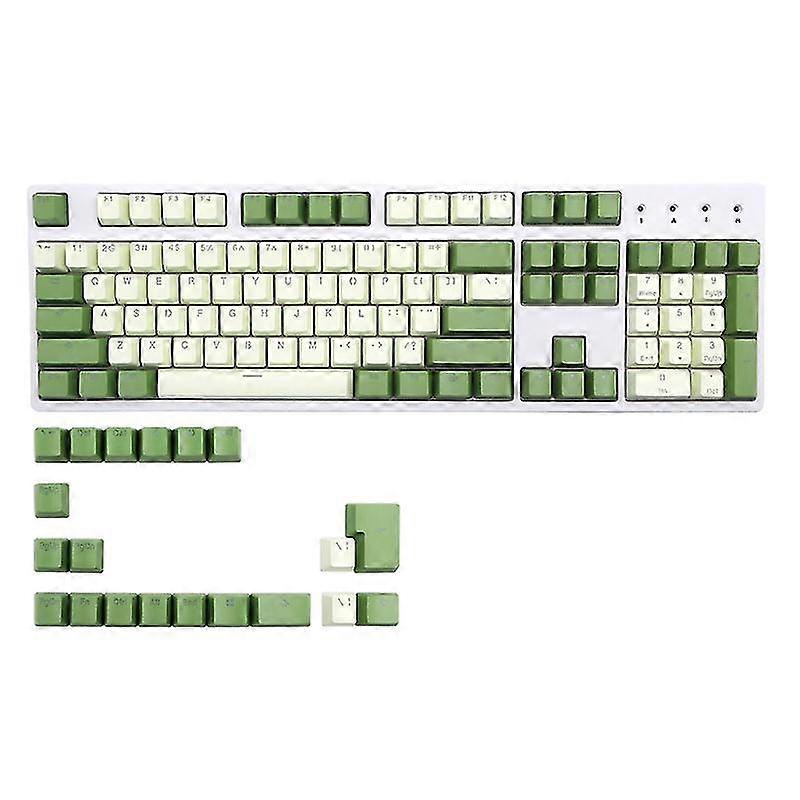124keys Full Set Custom Pbt Shine Through Keycap Matcha Oem Profile Key Cover